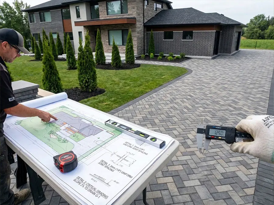 Stone patio and pool edge craftsmanship detail
